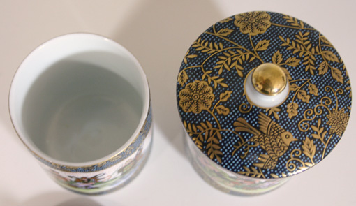 Kutani Ao chibu Seven Lucky Gods yunomi cup