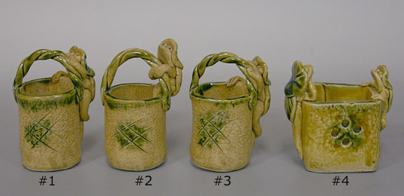 Mino pottery -  Oribe kappa toothpick holder