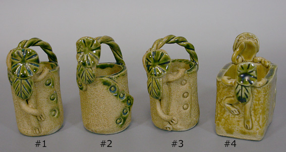 Mino pottery -  Oribe kappa toothpick holder