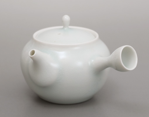 Banko teapot - Celadon teapot kyusu teapot by Shimizu Jun
