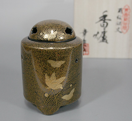 Arita Makie style butterfly pattern incense burner