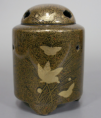 Arita Makie style butterfly pattern incense burner