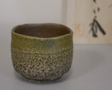 Japanese pottery - Bizen ware sake cup