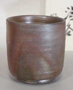 Japanese pottery - Bizen ware yunomi teacup