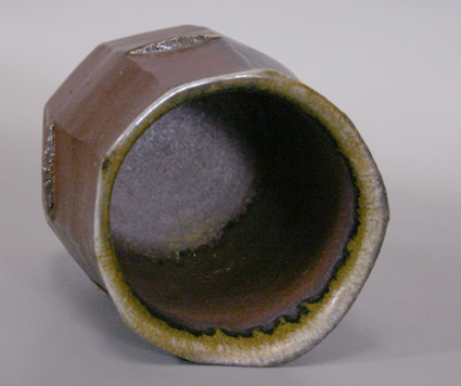 Japanese pottery - Bizen yohen yunomi teacup bowl by Mimura Kimiko