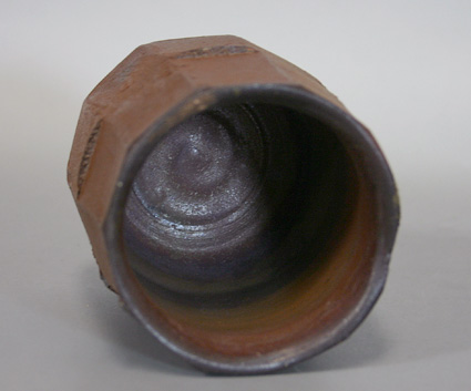 Japanese pottery - Bizen yohen yunomi teacup bowl by Mimura Kimiko
