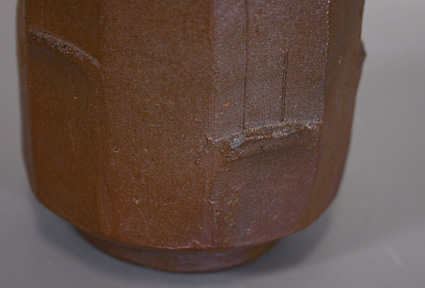 Japanese pottery - Bizen yohen yunomi teacup bowl by Mimura Kimiko