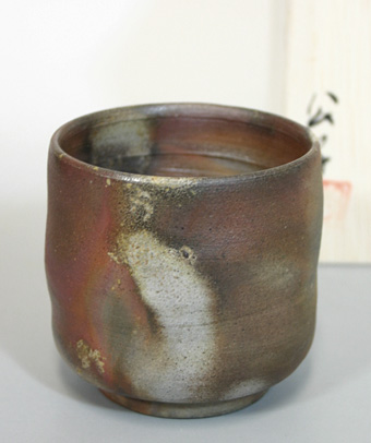 Japanese pottery - Bizen yohen yunomi