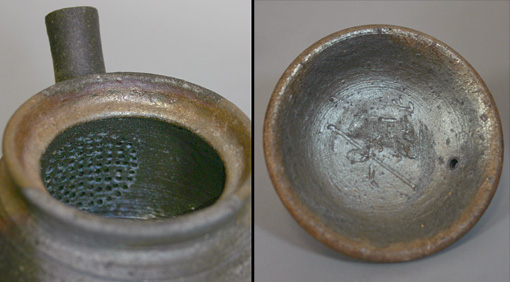 Bizen yohen teapot by Suzuki Tsuneki