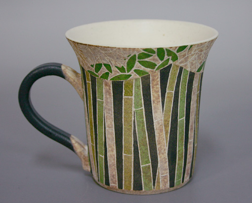 Kasama hand-painted cup by Ohnuki Hiroyuki 