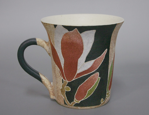Kasama hand-painted cup by Ohnuki Hiroyuki 
