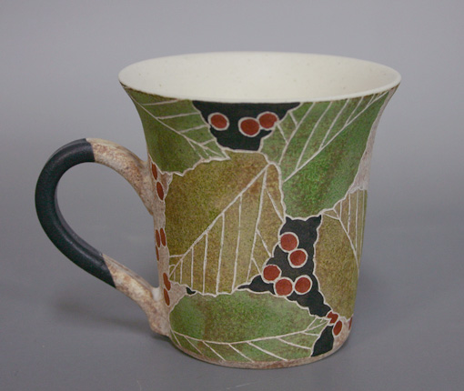 Kasama hand-painted cup by Ohnuki Hiroyuki 