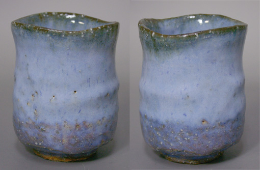 Hagi ware - Aohagi yunomi by Mukuhara Kashun