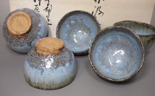 Hagi ware - Ao Hagi kumidashi cup by Mukuhara Kashun