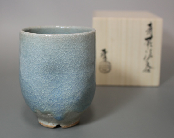 Aohagi teabowl by Noutomi Susumu