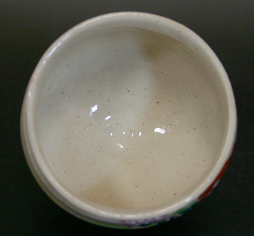 Kutani Bushclover tea bowl (Ippukuwan) 