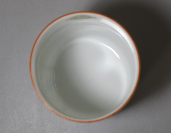 Japanese pottery/Kyoto ware -Kyoyaki"bamboo forest" yunomi
