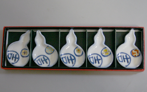 Kyoto ware-five gourds chopstickrest set