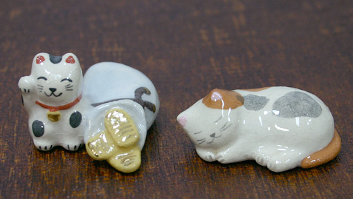 Kyoto ware-Chopstick rests - pair of tigers