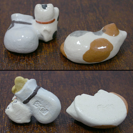 Kyoto ware-Chopstick rests - pair of tigers
