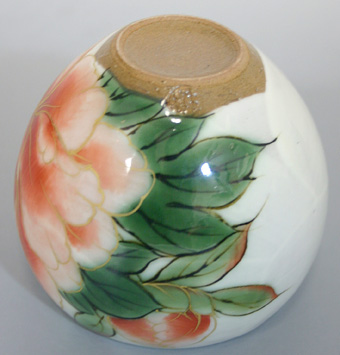 Handpainted peony teacup