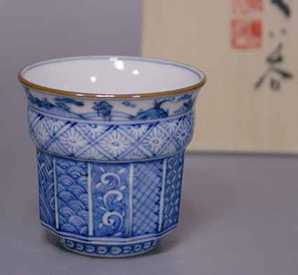 Kyoto ware-Kyoyaki Shonzui guinomi by Shoami