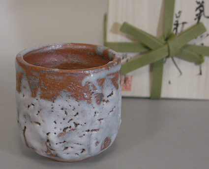 Japanese pottery - shino yunomi teacup