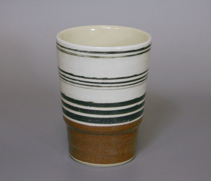 Large striped yunomi by Nakajima Masao