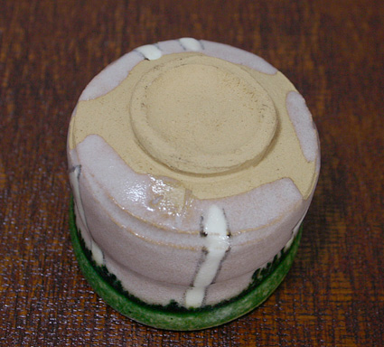 Japanese pottery - oribe guinomi sake cup