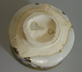 Japanese pottery - oribe guinomi sake cup