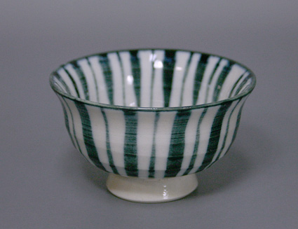 Japanese pottery - Ai tokusa guinomi by Rinzan kiln
