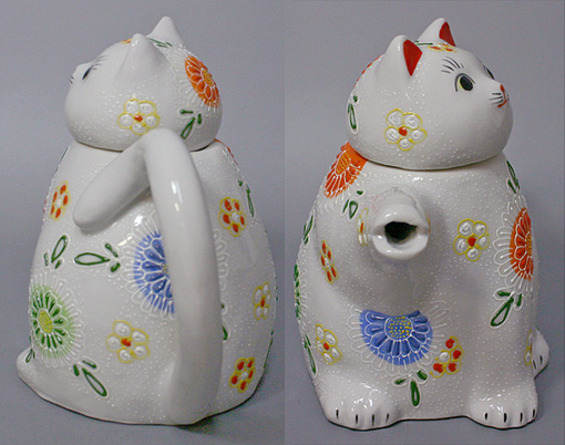 Kutani maneki neko teapot