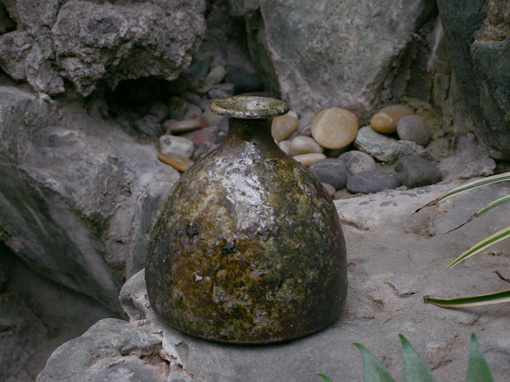 Japanese pottery  - Tanba (Tamba) tokkuri sake bottle