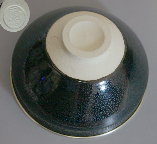 Kyoyaki Fukurin Tenmoku matcha chawan by Kougiku