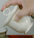 Japanese pottery - Tokoname yohen mogake teapot by Konishi Yohei