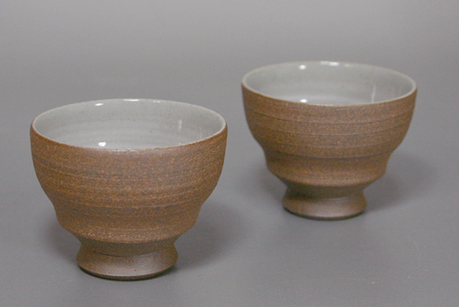 Yakishime sencha cups by Hokujo