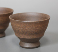 Japanese pottery - Tokoname teacups by Hokujo