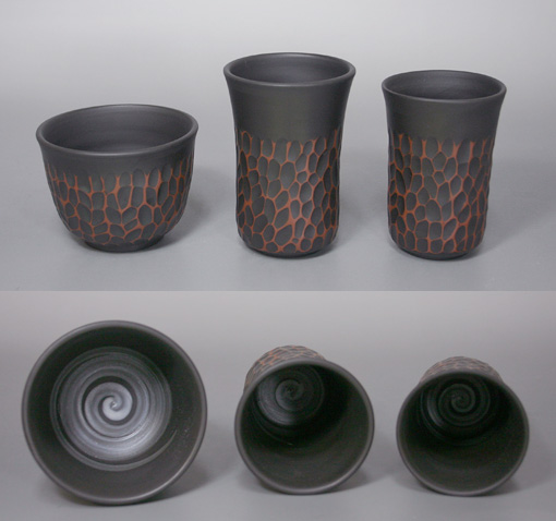 Tokoname handcrafted yunomi cups by Kenji