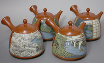 Fuji 4 seasons teapots by Setsudo/Kodo