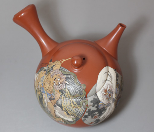 Japanese pottery-Tokoname lily teapot by Setsudo/Kodo