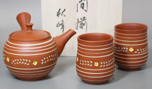 Japanese pottery - Tokoname tea set by Shuho