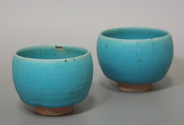 Tokoname Aoyu teacup by Yamada Sou