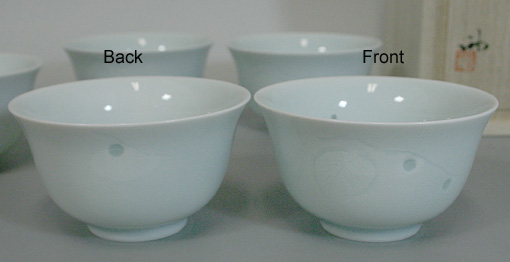 Banko celadon hotaru cups by Shimizu Jun