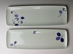 Handpainted rectangular plate