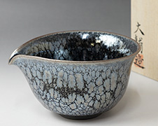 Ginyou tenmoku katakuchi sake pourer by Hashimoto Daisuke