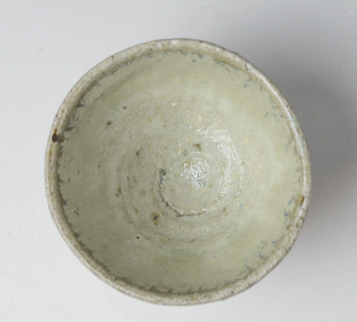 The top view of Chosen Karatsu guinomi sake cup