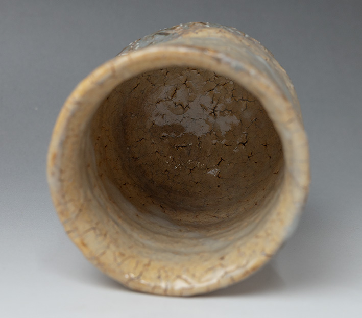 Hagiyaki biwa (Loquat) yunomi - inside view