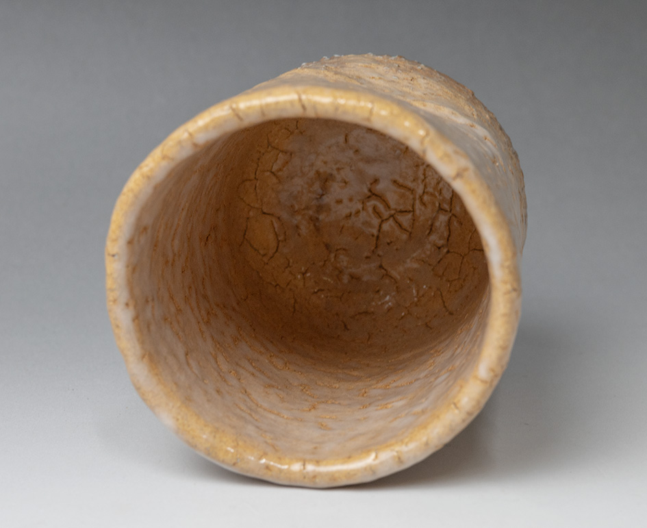 Hagiyaki biwa (Loquat) yunomi - inside view