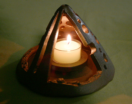 Japanese pottery - ceramic candle holder