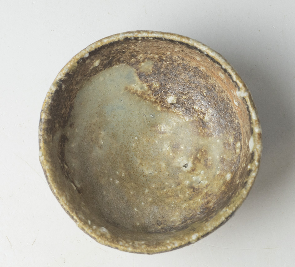 Shigaraki guinomi sake cup #60, interior view